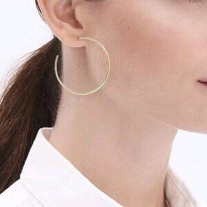 J. Crew Thin Hoop Set Earrings Gold Toned New